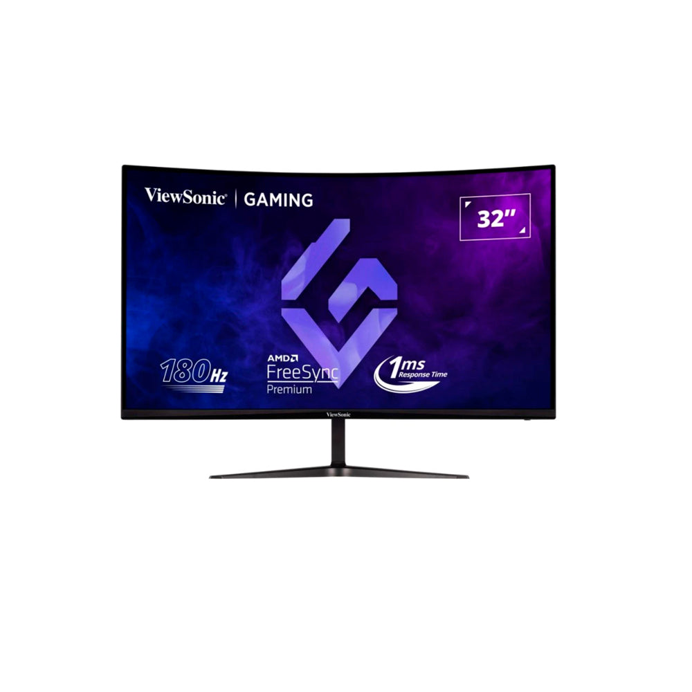 Monitor ViewSonic 32" Curvo  2K QHD (2560×1440) 180 Hz 1 ms  Panel MVA HDR10 2×HDMI + DP Parlantes