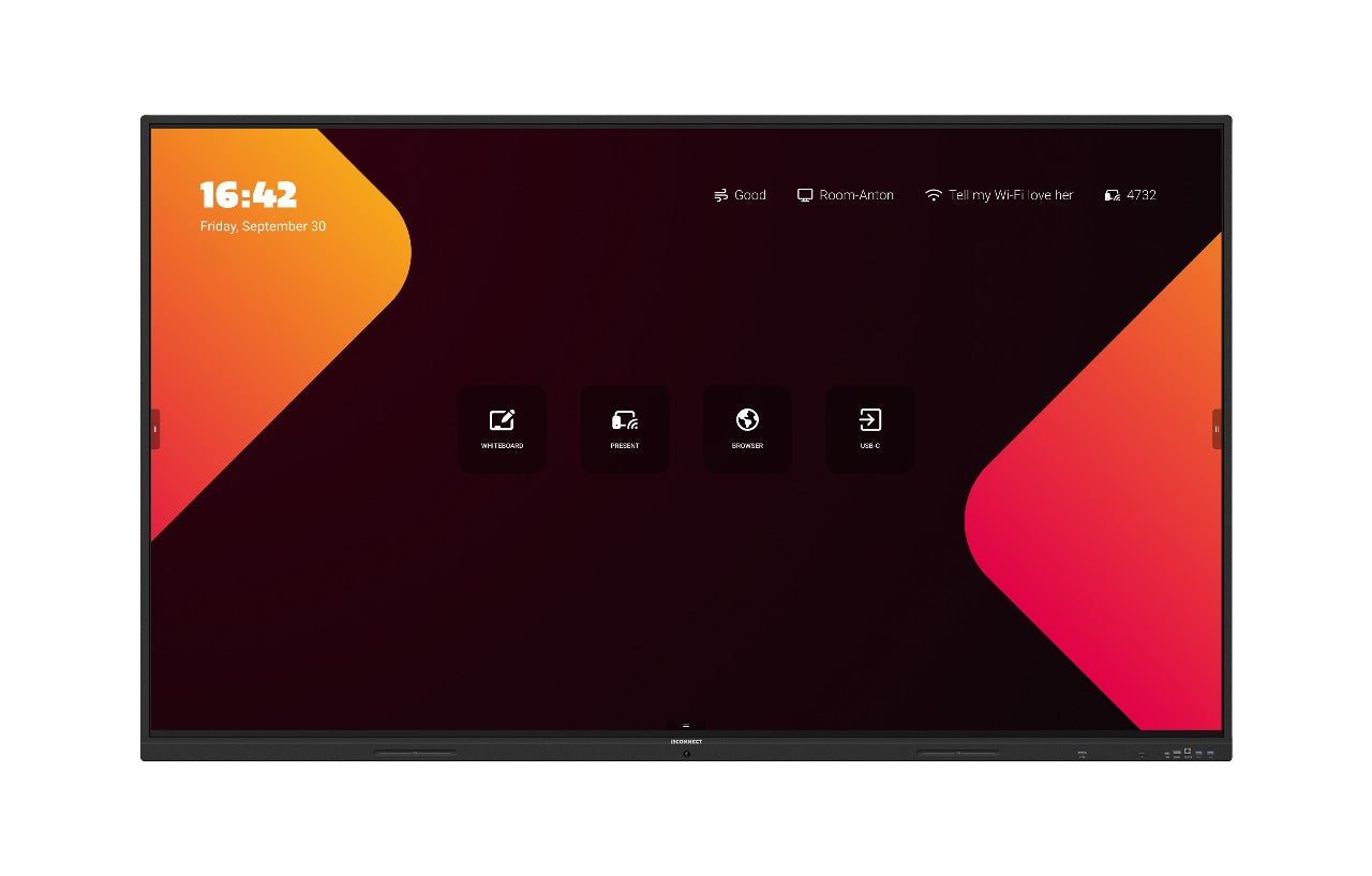 Pantalla interactiva 75" i3CONNECT ELM 2 Android 14 Google EDLA 8GB RAM 64GB ROM ampliable 65W audio USB-C 65W