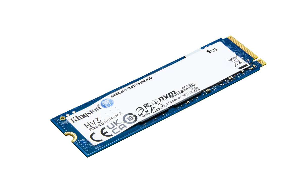 Unidad SSD Kingston NV3, 1TB, M.2 2280, NVMePCIe 4.0 x4, Lectura 6000MB/s Escritura 4000MB/s