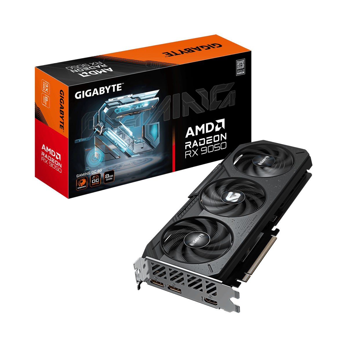 Tarjeta de Video Gigabyte Radeon RX 9050 Gaming OC, 8GB GDDR6, 128-bits, PCI-e 5.0, 2x DP, 1x HDMI