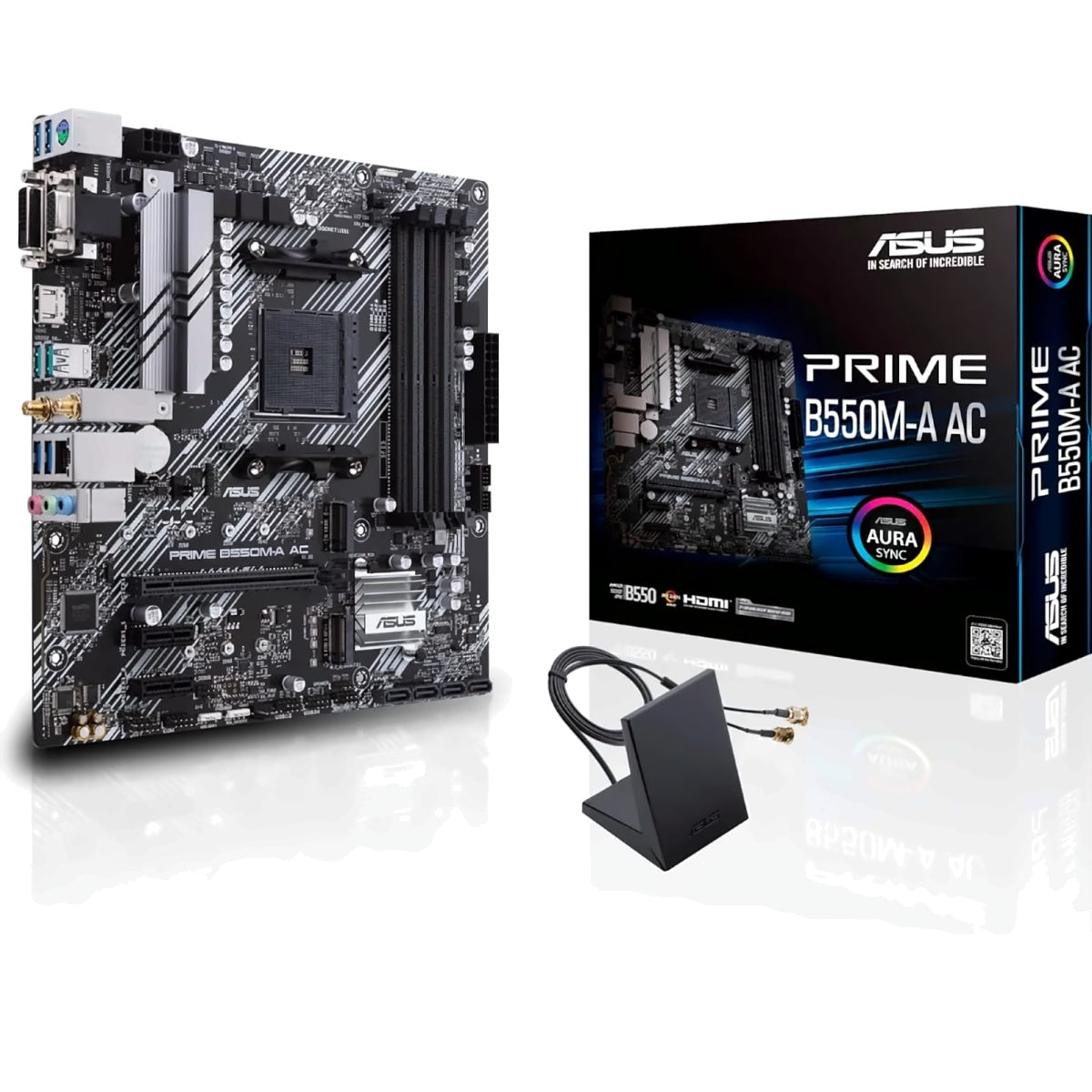 Placa Madre ASUS PRIME B550M-A AC, Socket AM4, 4x DDR4, Wi-Fi, Micro-ATX